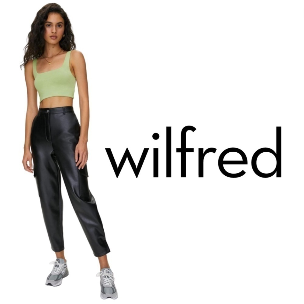 WILFRED Modern Cargo Pant Vegan leather Cargo Pants - Black